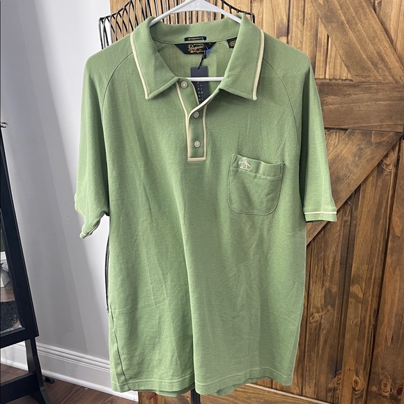 Original Penguin Men's Polo Shirt in Light Green Gntlemens Fit. Size M - Picture 1 of 7